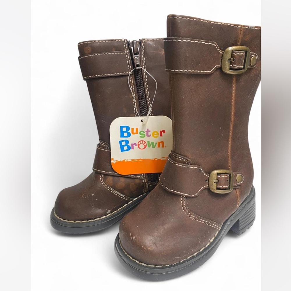 Brown Buckle Boots toddler size 5 - Picture 3 of 6